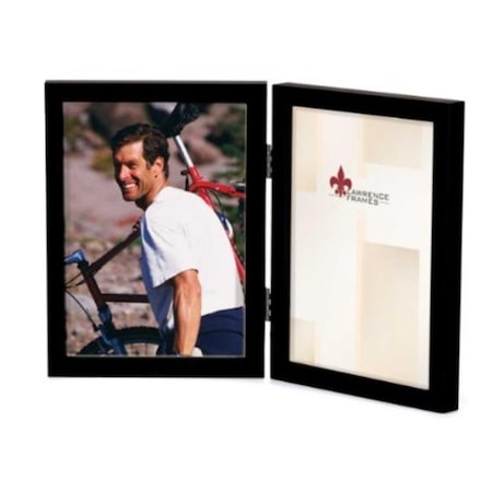 Lawrence Frames 5x7 Hinged Double Black Wood Picture Frame - Gallery Collection LA328095